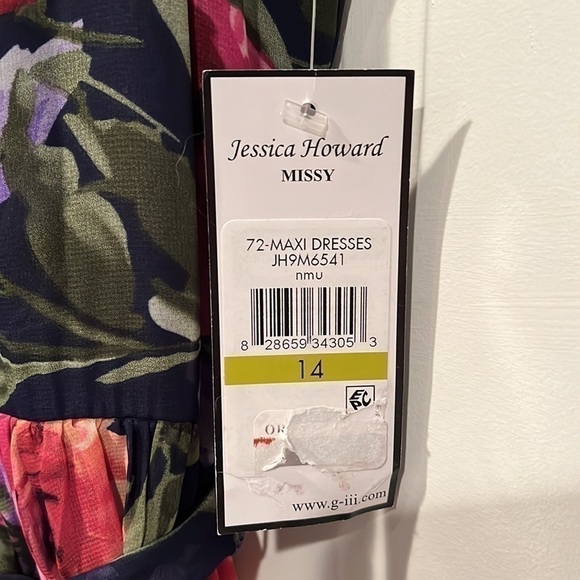 NWT Jessica Howard Floral Sleeveless Maxi Dress size 14 - Picture 5 of 12
